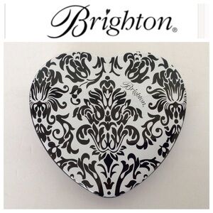 BRIGHTON BLACK WHITE JEWELRY TIN LARGE SIZE